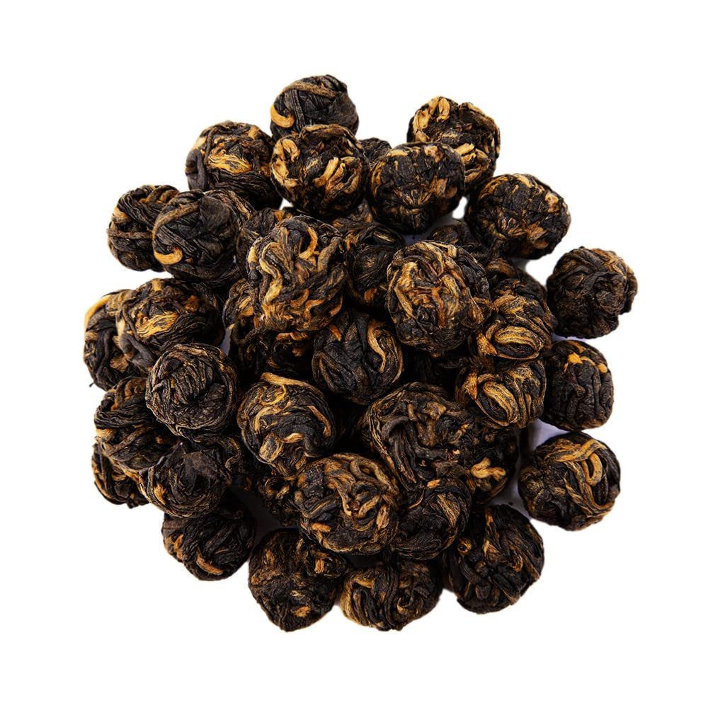 The Whistling Kettle Black Dragon Pearls Tea - Cocoa, Caramel Premium Black Loose Leaf Tea