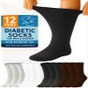 Special Essentials Diabetic Socks for Men & Women  12 Pairs of Non-Binding Extra Wide Top Cotton Neuropathy Socks  Crew Length, Variety Pack, 9-11 view 1
