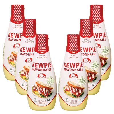 [KEWPIE] Squeeze Tube Mayonnaise, Rich, Bold, Umami Flavor, Certified Gluten Free, Kosher - 12 Ounces (6 Packs)