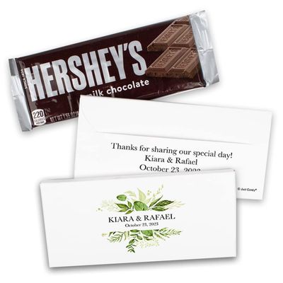 24ct Personalized Wedding Candy Party Favor Gift Boxes Milk Chocolate Candy Bars (24 Pack) - No Assembly Required - Botanical