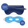 ASUTRA Silk Eye Pillow for Sleep, Navy - Filled w/Lavender Buds & Flax Seeds, Weighted Eye Mask, Meditation & Light Blocking Blindfold, Cooling Gel Mask Included view 2