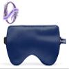 ASUTRA Silk Eye Pillow for Sleep, Navy - Filled w/Lavender Buds & Flax Seeds, Weighted Eye Mask, Meditation & Light Blocking Blindfold, Cooling Gel Mask Included view 3