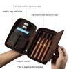 Leather Cigar Humidor Box with weighty Cigar Rest Holder, Genuine Leather Potable Cigar Humidor Case for Four Pieces Cigar for Travelling view 2