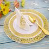 WDF 150Pack Gold Napkins Disposable - 3ply White and Gold Paper Napkins, Premium Quality Elegant Disposable Thanksgiving Napkins, Party Napkins Dinner Napkins for Bridal Shower Wedding Birthday view 4