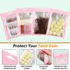 150 PCS-6x9 Reclosable Mylar Bags Pink for Food Storage, Resealable Large Mylar Bag with Clear Window for Small Businesses, Smell Proof Aluminum Foil Resealable Edible Packaging Bag for Candies view 2