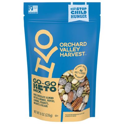 Orchard Valley Harvest Go Go Keto Mix, 8 oz (Pack of 1), Dark Chocolate Almond Butter Almonds, Pepitas, Almonds, Peanuts, Walnuts and Pecans. Low Carb, Gluten Free, Non GMO, On The Go Snack for the