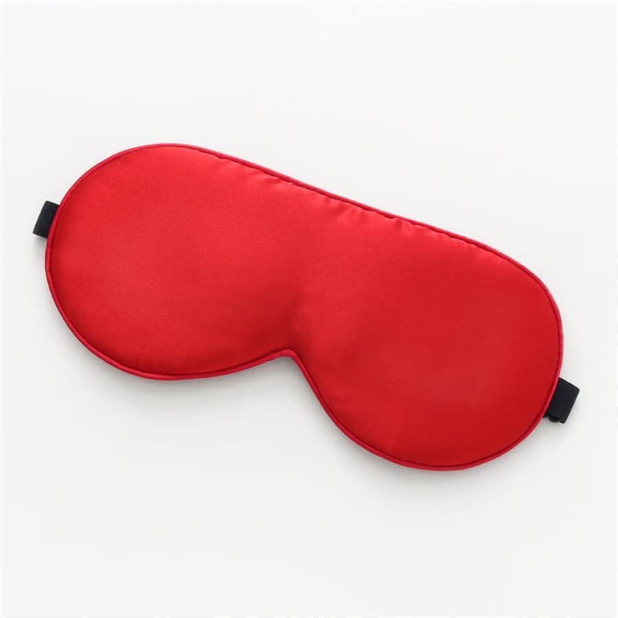 LUYILA Sleep Eye Mask for Men Women, Silk Sleep Mask, Super-Smooth & Soft Eye Mask with Adjustable Strap, 100% Perfect Blocks Light (Color : Red)