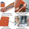 1 Pack Emergency Splint - 36" Universal Aluminum Rolled Splint Flexible Resuable Medical Moldable Splint Compact Portable First Aid Suppliers for Camping Hiking (Orange&Blue, Width 4.3") view 2