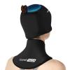 ComfiTECH Cold Cap with Top Coverage & Neck Ice Pack Wrap, Head & Cervical Cold Gel Sleeve Care Package, Black view 1