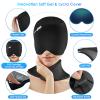 ComfiTECH Cold Cap with Top Coverage & Neck Ice Pack Wrap, Head & Cervical Cold Gel Sleeve Care Package, Black view 3