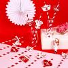 JOYMEMO 24 Pieces Nurse Party Favor Straws - Nurse Graduation Party Decorations Red, 2026 Congrats Nursing Decor, Medical RN Themed Foil Stamping Stripe Paper Straw for BSN LPN School Grad Party view 3