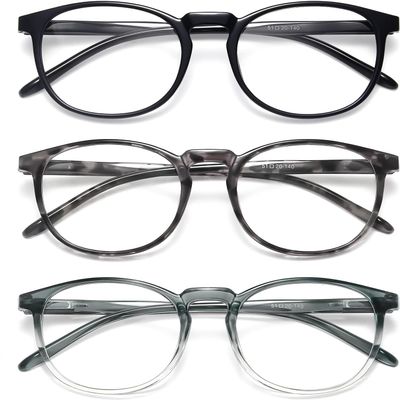 IBOANN Chic & Comfy Blue Light Glasses for Women - 3-Pack Round Frames, Screen-Ready Style with UV Protection Coating