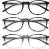 IBOANN Chic & Comfy Blue Light Glasses for Women - 3-Pack Round Frames, Screen-Ready Style with UV Protection Coating view 1