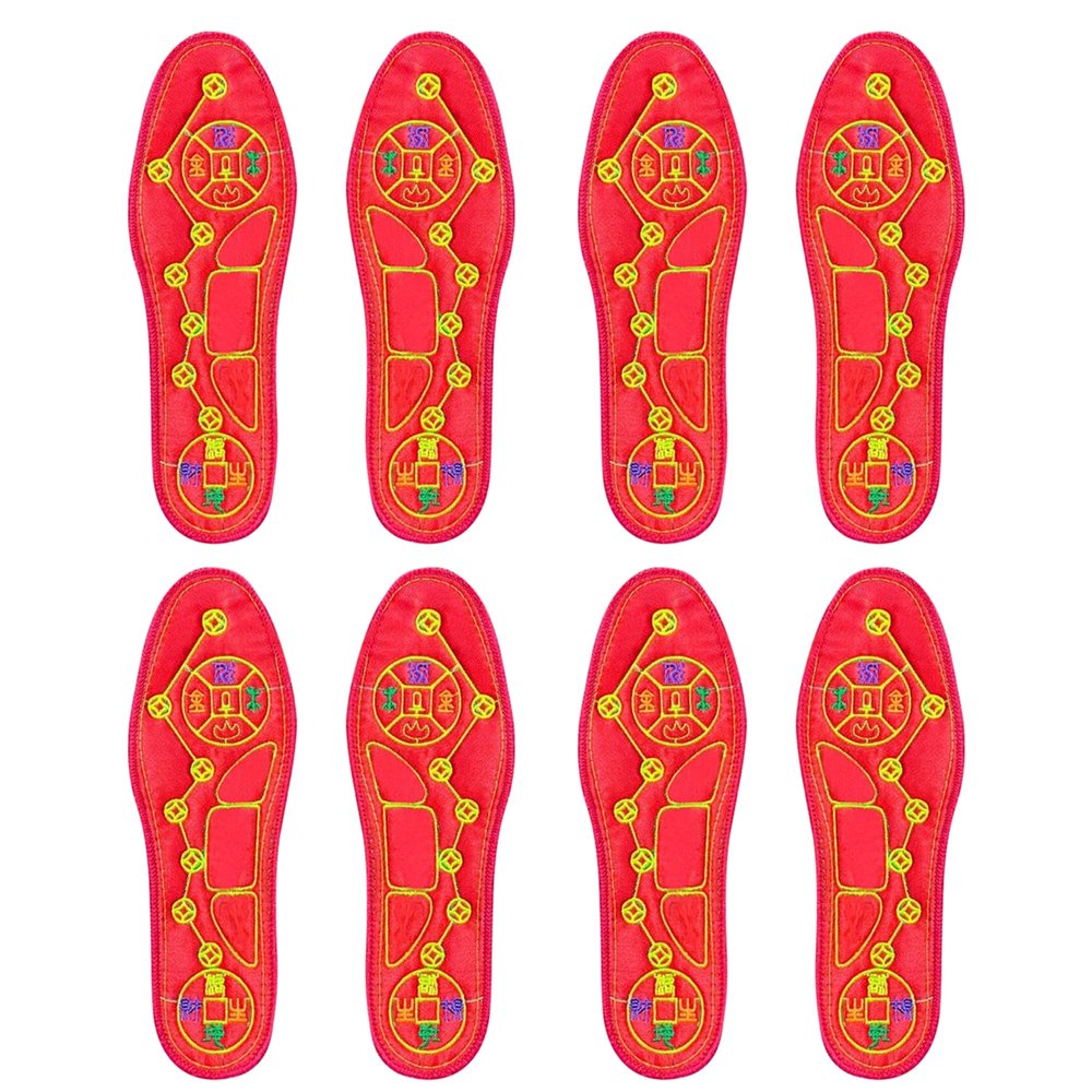 2/4Pair Feng Shui Seven Coins Insoles, Feng Shui Insoles for Men Women (4 Pair,EU40)
