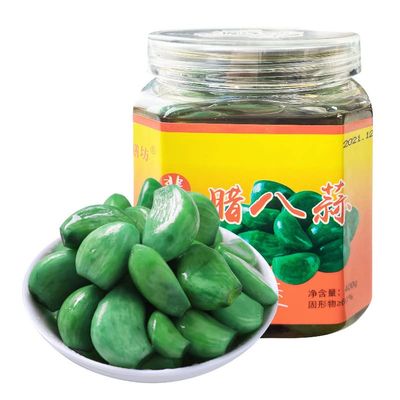Laba Garlic, Jade Garlic, Fresh Green Garlic, Pickled Vegetable, Pickled with Vinegar, Pickled Garlic, Sugar Garlic, Shandong Special, Sweet and Sour Garlic (YouShanFang 400G,1 can)