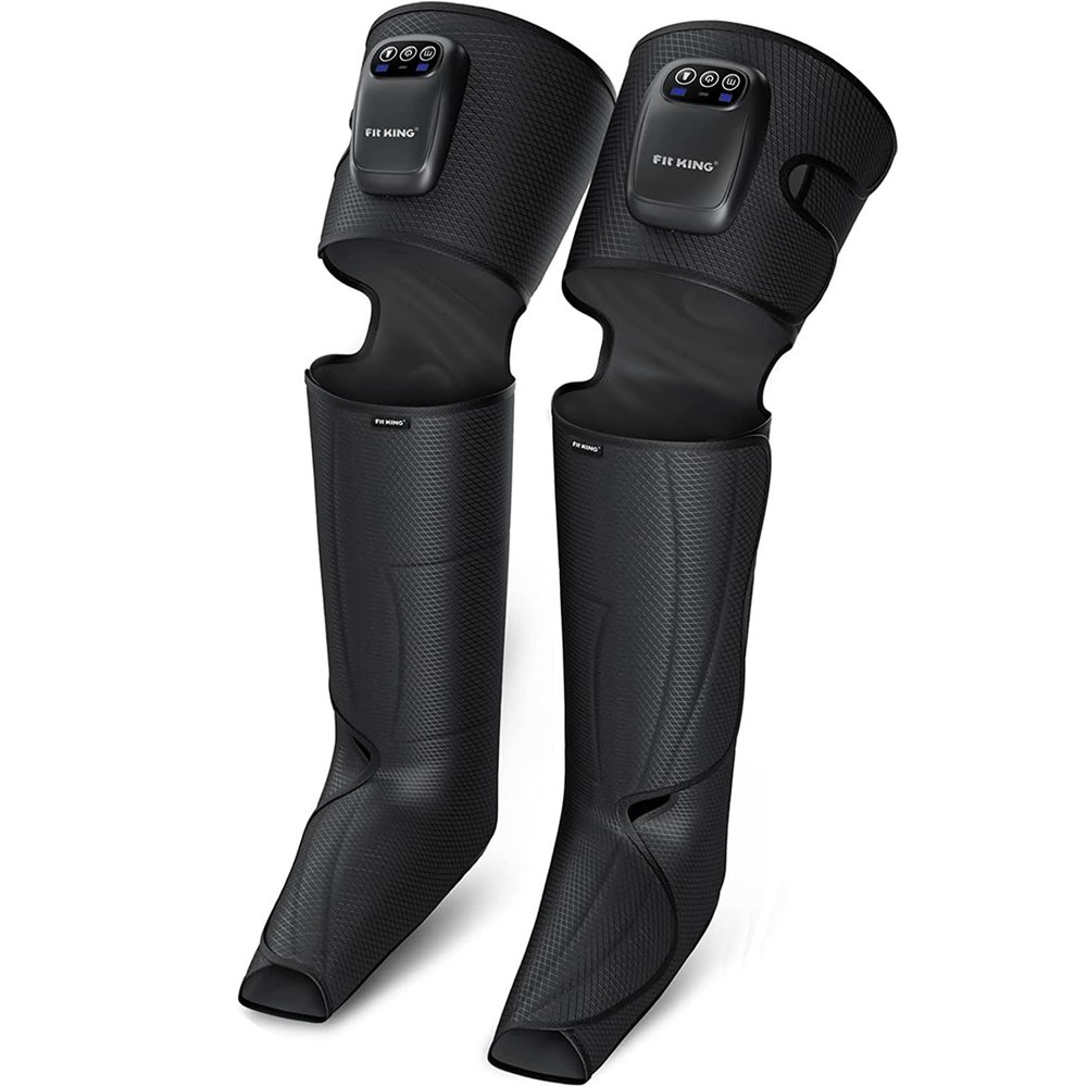 FIT KING Cordless Compression Boots Full Leg Compression Massager, Rechargeable Portable Foot and Calf Massager for Circulation, Pain Relief & Fast Recovery, No External Long Hoses | Xmas Gift