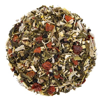 The Whistling Kettle Feel Better Tea - Echinacea Elderberry Rosehips Sage Premium Green Tea Herbal Tea