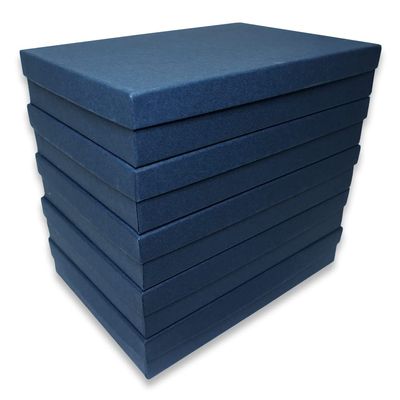 N'icePackaging - 5 Qty - Navy Blue Cotton Filled Gift Boxes - Size 7" x 5" x 1 1/4" - USA Made - Holidays/Birthdays/Sales/Storage/Display/Travel