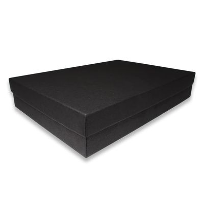 N'icePackaging - 20 Qty - Black Kraft Cotton Filled Gift Boxes - Size 7" x 5" x 1 1/4" - USA Made - Holidays/Birthdays/Sales/Storage/Display/Travel