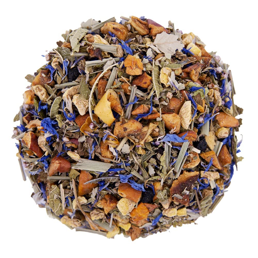 The Whistling Kettle Ginger Blueberry Tea - Sweet Spicy Organic Premium Herbal Tea
