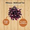 The Whistling Kettle Hibiscus Bold Leaf Tea - Tangy Caffeine Free Premium Herbal Tea view 3