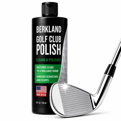 Berkland Golf Club Polish & Cleaner Made in USA | Restores Shine, Removes Scuffs & Light Rust on Irons, Wedges, Putters & Drivers | Steel, Chrome & Zinc | 8 oz