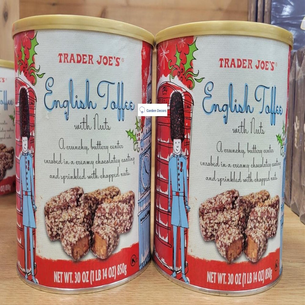 Trade Joe's English Toffee with Nuts 30oz 850g (Two Cans)