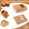 PINKXHY 100 PCS Mini Kraft Paper Box with Square Window Soap Packaging Boxes Craft Cardboard Present Container for Homemade Soap Favor Treat Bakery Candy, 3.5 x 2.6 x 1.2 Inch (Brown) view 2