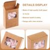 PINKXHY 100 PCS Mini Kraft Paper Box with Square Window Soap Packaging Boxes Craft Cardboard Present Container for Homemade Soap Favor Treat Bakery Candy, 3.5 x 2.6 x 1.2 Inch (Brown) view 3