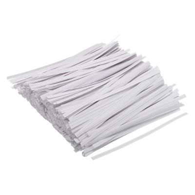 PATIKIL Twist Ties 4.7" Paper Closure Tie for Party Tying Gift Bags, Candy, Bread, Arts Crafts White Pack of 1500