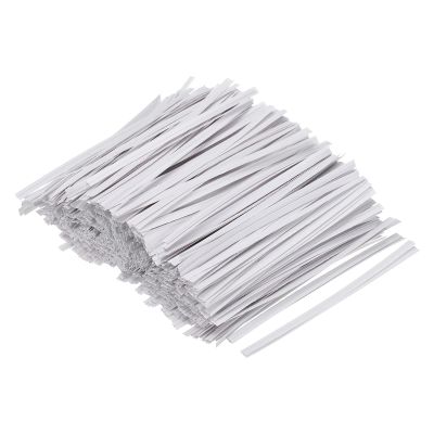 PATIKIL Twist Ties 4" Paper Closure Tie for Party Tying Gift Bags, Candy, Bread, Arts Crafts White Pack of 1500