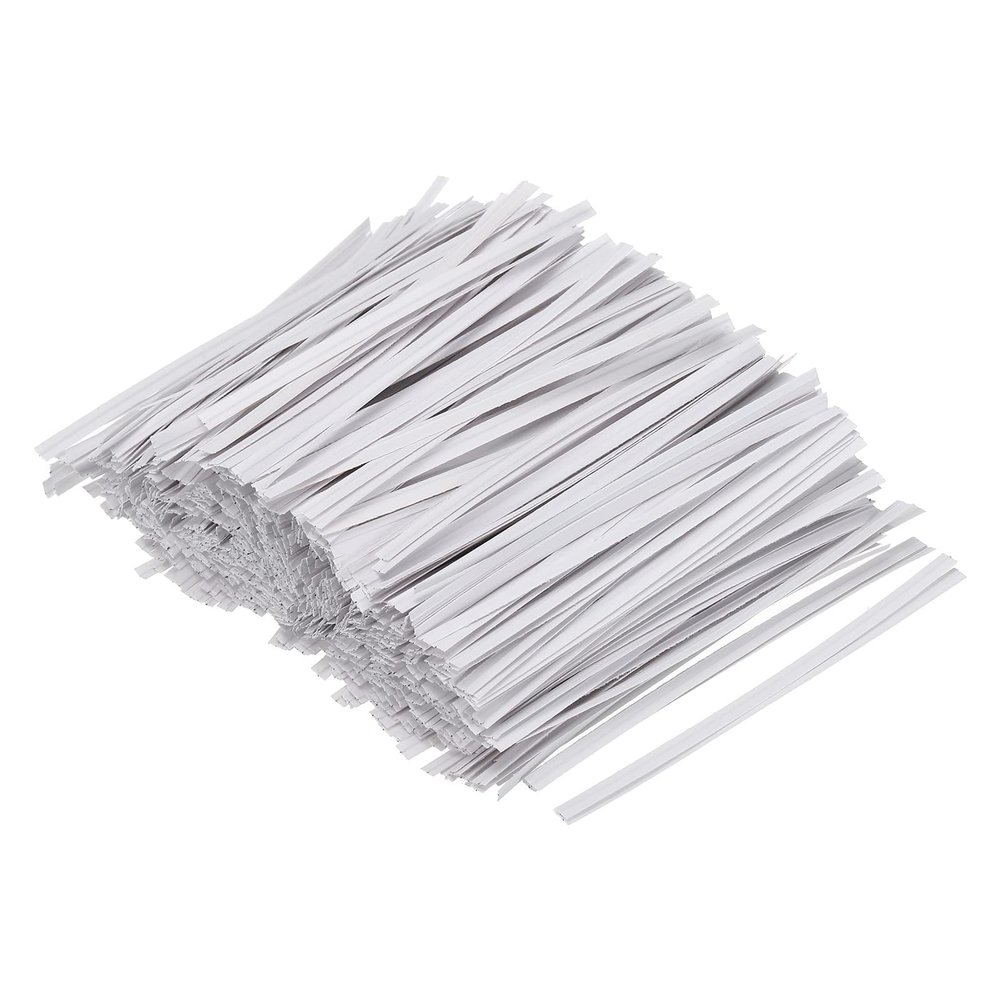 PATIKIL Twist Ties 4" Paper Closure Tie for Party Tying Gift Bags, Candy, Bread, Arts Crafts White Pack of 1500