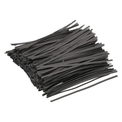 PATIKIL Twist Ties 5.9" Paper Closure Tie for Party Tying Gift Bags, Candy, Bread, Arts Crafts Black Pack of 500