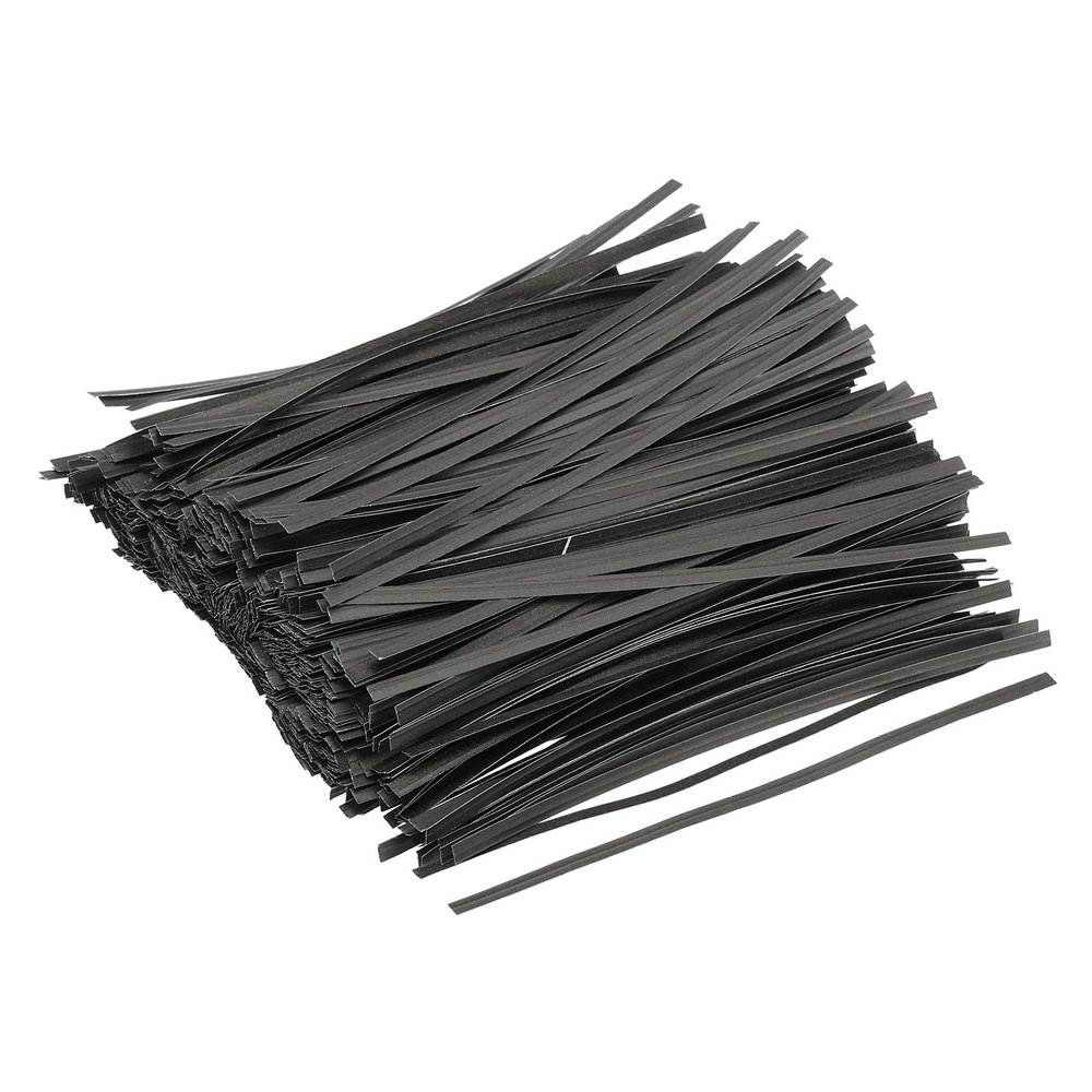 PATIKIL Twist Ties 5.9" Paper Closure Tie for Party Tying Gift Bags, Candy, Bread, Arts Crafts Black Pack of 500