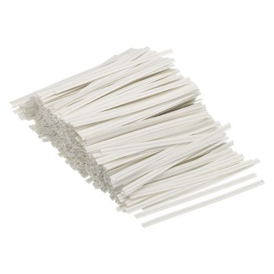 PATIKIL Twist Ties 3.5" Paper Closure Tie for Party Tying Gift Bags, Candy, Bread, Arts Crafts White Pack of 500