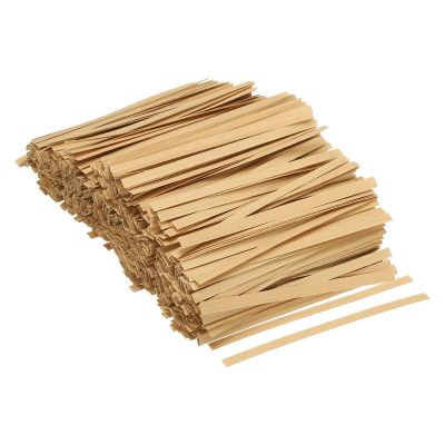PATIKIL Twist Ties 3.5" Paper Closure Tie for Party Tying Gift Bags, Candy, Bread, Arts Crafts Brown Pack of 500
