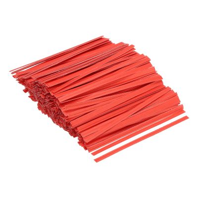 PATIKIL Twist Ties 3.5" Paper Closure Tie for Party Tying Gift Bags, Candy, Bread, Arts Crafts Red Pack of 500