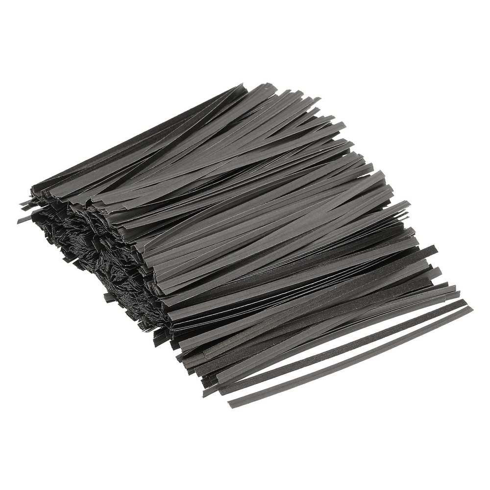 PATIKIL Twist Ties 4.7" Paper Closure Tie for Party Tying Gift Bags, Candy, Bread, Arts Crafts Black Pack of 500