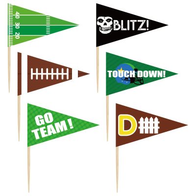 144PCS Football Cupcake Toppers Decorations  Sports Game Day Appetizers Toothpicks Sticks Food Picks Party Supplies