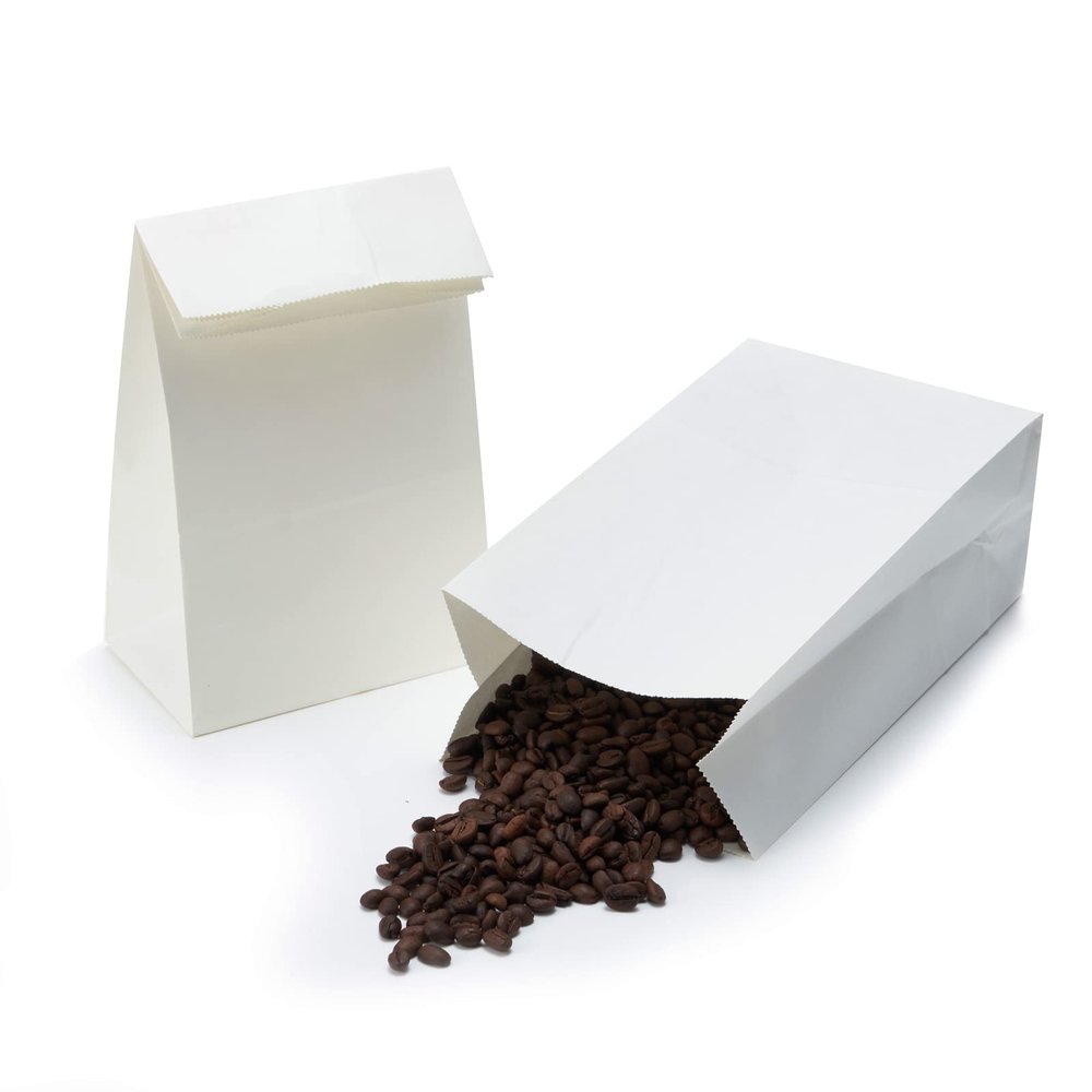 50 Pcs 3.5*2.2*7 Inches Mini Size Small White Kraft Paper Bags Party Favor Gift Wrapping Bags Bulk