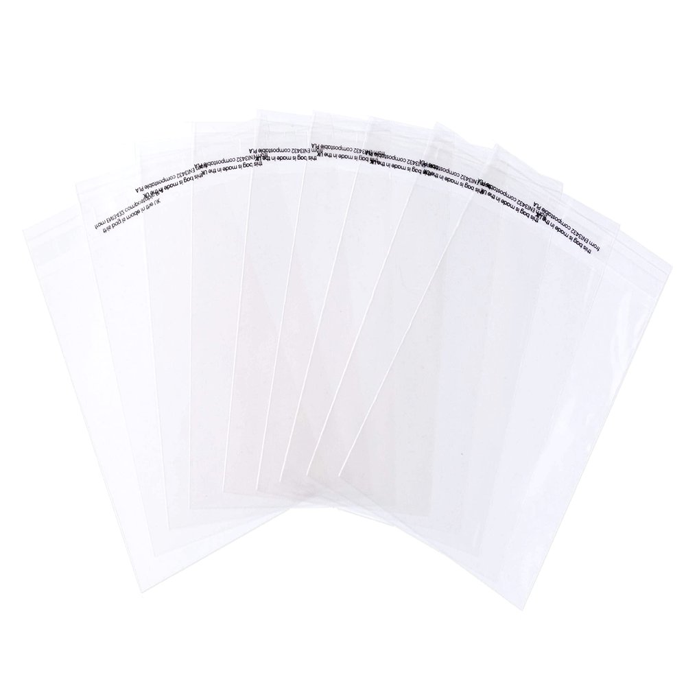 100pcs - 4.75" x 6" Biodegradable Clear Bags For Greetings Cards  Bio-Based Film Clear Display Bags  Food Grade Compostable Small Gifts & Irregular Items
