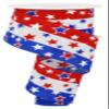 Craig Bachman 2.5" Multi Stars On Stripes: White (10 Yards) Patriotic Wired Gift Wrapping Ribbon view 1