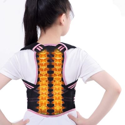 BRAGUE Children's Hunchback Corrector, Posture Corrector for Posture, Shoulder, Cervical Spondylosis, Scoliosis Back Support Frame for Students and Adolescents(Pink,Medium)
