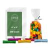 Seal Fresh Clear Cellophane Treat Bags With Holographic Laser Twist Ties 4"  4" x 9" (200 Count)  Cellophane Bags, Cookie Bags, Candy Bags view 1