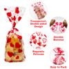 AouEtnay 120 Pieces Valentines Cellophane Treat Bags Valentines Day Candy Bags, 6 Assorted Styles Valentine Treat Bags with Ties for Valentine's Day Party Favor Supplies view 4