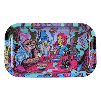 Spiritual Highness Trippy Rolling Trays - Small Metal Tray for Household Storage- 11x7 inches