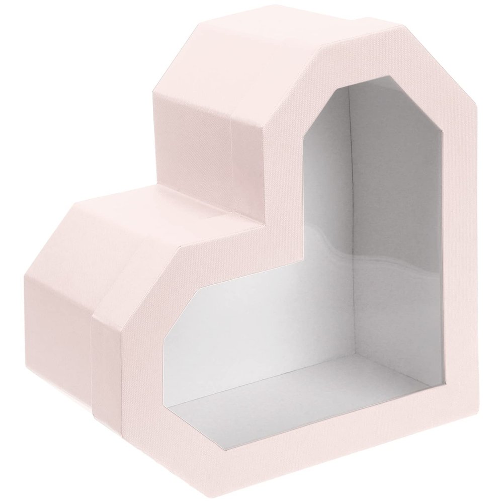 Zerodeko Heart Shape Box Valentine Day Floral Packaging Box with Clear Window Craftsmanship for Roses for Love and Romance