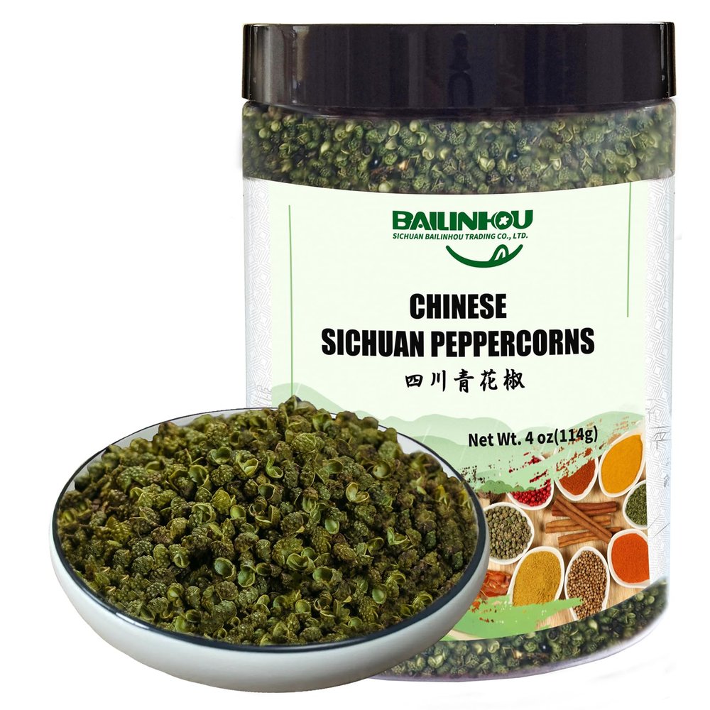 BAILINHOU Premium sichuan green peppercorns[red and green peppers] 114g/4oz Chinese pepper. Original imported of szechuan, china