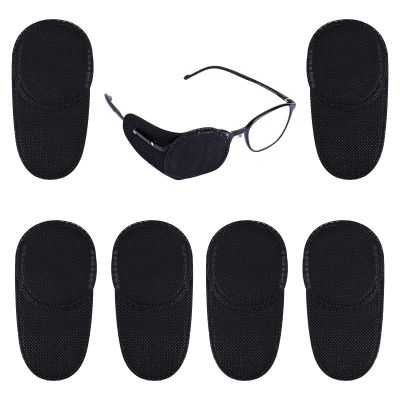 6pcs Glasses Eye Patch, Black Eye Patch Reusable Lazy Eye Patch Adult Medical Eye Patches for Adults to Treat Lazy Eye Amblyopia Strabismus for Kids Adults (Large)