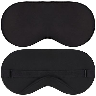 100% Tencel Sleep Eye Mask - Black - Superior to Cotton - Light Blocking Travel Blindfold for Men & Women - Ultra-Soft & Comfortable with Adjustable Strap for Restful Sleep - by JoMo